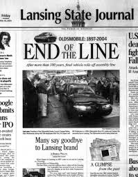 On April 29, 2004, the final Oldsmobile was built in Lansing, Michigan,  ending 107 years of vehicle production