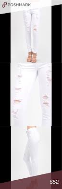 Kancan White Distressed Ankleskinny Mid Rise Jeans New