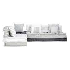 6 Seater Cotton Modular Corner Day Bed In Grey And White Honfleur Canape Modulaire Canape Beige Canape Modulable