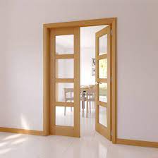 Glass doors are often used as outdoor ones because they look beautiful and bring much light in but you can also rock them indoors, too! China High Quality Interior Solid Wood Double Doors With Tempered Glass Inserts China Interior Solid Wood Double Doors Solid Wood Door Interior