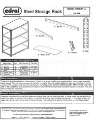 The company sells steel shelving through the home improvement and mass retail channels under the muscle rack, edsal and private label brands. Edsal Ur 364blk Instructions Assembly Manualzz