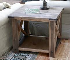 To show off decorative accessories (shells, stones, photos, etc.) select a table by the window. Rustic X End Table Ana White