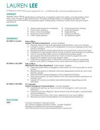 Resume templates find the perfect resume template. Police Officer Cv Template Cv Samples Examples