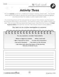 Do Some Research Into The Actual Pyramids Described In The Egypt Game With This Free Activity From Ccp Interactive A Divi Literature Novel Studies Egypt Games
