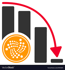 Iota Coin Crisis Chart Flat Icon Vector Image On Vectorstock