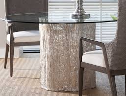 Simplicity and versatility define the clayton round drop leaf table. Artistica Home Trunk Segment White Fossilized Shell With Silver Leaf 56 Wide Round Dining Table Ats203787056c