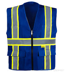 In stock premium pink bottom two toned class 2 safety vest sku. Professional Royal Blue Safety Vest