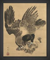Japanese Bird Of Prey Tattoo Kawanabe Kyosai Eagle Attacking A Monkey 1885 Jpg 690 822 Eagle Art Japan Art Japanese Painting
