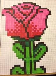Rose That Can Be Done In Any Color Pixel Art Pattern Pixel Art Pixel Drawing