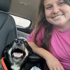 Prairie, our sweet little pup who came in with 3 broken legs, is healing.  Her rear leg had to be amputated, and her front two legs are healing after  a major surgery,