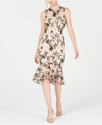 Calvin Klein Floral Embroidered Trumpet Midi Dress Reviews Dresses Women Macy S Dresses Womens Midi Dresses Trumpet Dress