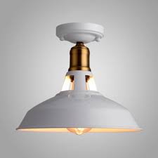 Gemelina wood beads and jute details add a laidback look to their nursery or bedroom. Foyer Barn Shape Flushmount Light Iron Single Head Vintage Stylish Black White Ceiling Light Beautifulhalo Com