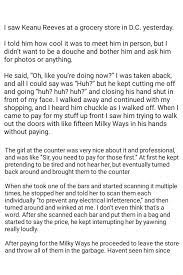 I Saw Keanu Reeves At A Grocery Store In D C Yesterday Itold Him How Cool It Was To Meet Him In Person But I Didn T Want To Be A Douche And Bother