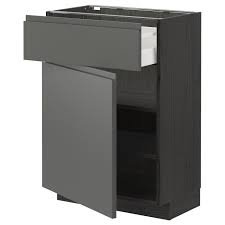 Metod Maximera Element Bas Avec Tiroir Porte Noir Voxtorp Gris Fonce 60x37 Cm Ikea Onder Kast Lade Scharnieren