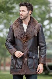 Jasper Shearling Sheepskin Coat With Beaver Fur Collar Sheepskin Coat Mens Leather Coats Sheepskin Jacket