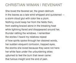 Christian Wiman Revenant Words Of Wisdom Words The Revenant