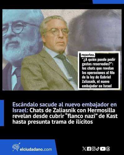 Chats inéditos obtenidos por Reportea.cl revelan que Gabriel Zaliasnik,  actual embajador de Chile en Israel, propuso cortar internet, intervenir  teléfonos de opositores y usar gastos reservados para defender a  autoridades. También gestionó