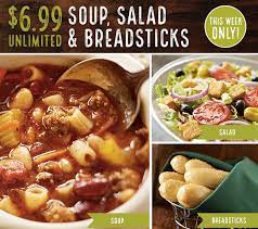 Check spelling or type a new query. Last Day Olive Garden Unlimited Soup Salad And Breadsticks For Just 6 99
