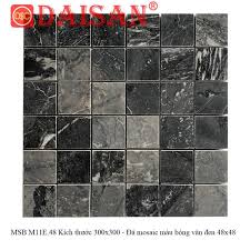 Đá mosaic màu vân đen 48x48 mm ốp trang trí tường MSB M11E.48