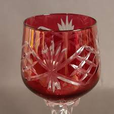 Raise crystal wine glasses as you toast to the evening's gathering. Vintage Set Of Two Polished Crystal Wine Glasses 1960 1970