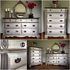Spray paint metal effects are a cool way to enhance any sm. Aged Metallic Silver Dark Stained Top Painted Bedroom Furniture Master Bedroom Furniture Metallic Painted Furniture