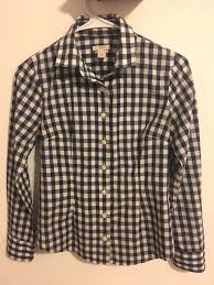 Black And White Gingham Shirt Womens J Crew Women S Button Up Black And White Gingham Shirt Size 0 Jcrew Everyday Gingham Shirt Shirt Size Women S Plaid Shirt