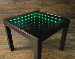Black Coffee Table With Cool Illusion Lights Featuring Infinity Mirror Effect In 2020 Black Coffee Tables Coffee Table Cool Illusions