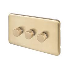 Große auswahl an switches dimmer. Schneider Electric Lisse Deco 3 Gang 2 Way Dimmer Switch Satin Brass Switches Screwfix Com