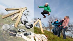The ground spikes will hold heavier loads than an auger, but are only really necessary if you're planning on doing tricks on the line. Setup Frameline Kit By Slackline Tools Slacklining Without Trees Youtube