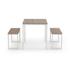 Welcome back to djenne homes site, this time i show some galleries about dining room table designs. Simple Industrial Design Ding Room 3 Pieces Dining Set Table With 2 Benches Kitchen Dining Room Furniture Modern Style Wood Table Top With White Metal Frame Accuweather Shop