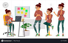 Premium Business Woman Working On Her Desk In Office Illustration Download In Png Vector Format Business Women Illustration Business Illustration