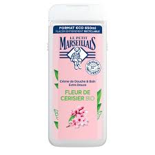Gel Douche à la Fleur de Cerisier Hydrate et Nourrit Bio LE PETIT  MARSEILLAIS
