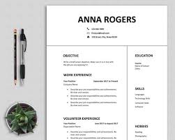 Resume Template Word First Job Cv Template One Page Resume Etsy