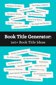 Simply click the button below to get started. Book Title Generator 160 Book Title Ideas Imagine Forest