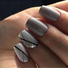 Manicure Geometric Nail Art Ideas Grey Nail Designs Nail Designs Geometric Nail