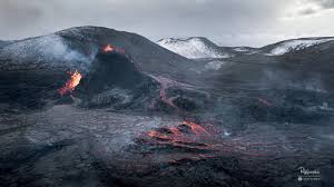 Volcanic eruption in Geldingardalur in Iceland