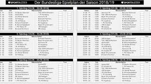 Hier finden sie einen spielplan für sechs teams alle gegen alle. Bundesliga Spielplan 2018 2019 Als Excel Datei Zum Download Sportbuzzer De