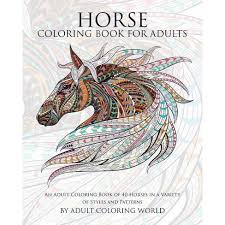 Download Horse Coloring Book For Adults Animal Coloring Books For Adults By Adult Coloring World Paperback Target