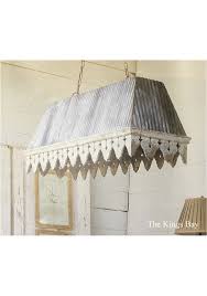 Galvanized Tin Roof With Rust Ribbed Antique Style Big Chandelier Old Building Parts Porch Pendant Light Porch Lighting Galvanized Decor