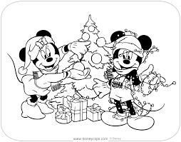 Coloring Page Of Mickey And Minnie Mouse Decorating A Christmas Tree Disney Christmas Minnie Mouse Coloring Pages Coloring Pages Christmas Coloring Pages