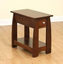 Cute Design Of The Brown Oak Wooden Narrow Side Table Ideas With Little Storage Jpg 1 296 1 326 Pixels Wood End Tables Cherry Wood Furniture End Tables