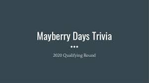Alexander the great, isn't called great for no reason, as many know, he accomplished a lot in his short lifetime. Tcnw 602 Mayberry Days Trivia 2020 Qualifying Round Youtube