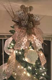 40 Christmas Tree Decorating Ideas To Copy Society19 Uk Shabby Chic Christmas Tree Christmas Tree Topper Bow Rustic Christmas Tree