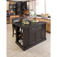 Homestyles Nantucket Black Kitchen Island With Seating 5033 949 The Home Depot Black Kitchen Island Kitchen Tops Granite Portable Kitchen Island