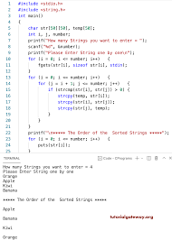In an alphabetically sorted list, items are ordered by the position of their letters in the alphabet. C Program To Sort Names In Alphabetical Order