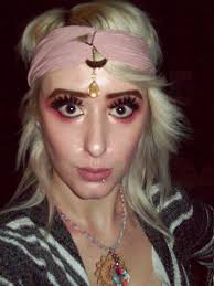 Soft Blush Embellished Headwrap, Features Gold Tone Hammered Crescent Moon  & Natural Stone Teardrop Crystal Pendant