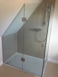 Bespoke 2 Sided Shower Enclosure Shaped To Sloping Ceiling Jen Bespoke Ceiling Enclosure Jen Shaped Sh Attic Shower Small Attic Bathroom Shower Cubicles