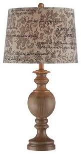 Weathered Wood Finish French Script Shade Table Lamp Traditional Table Lamps Table Lamp Wood Weathered Wood Finish Wooden Lamp Base