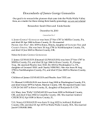 Descendants of James George Gunsaules