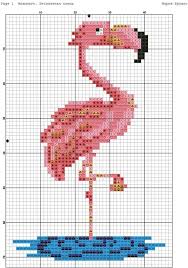 Flamant Rose Brodouille Animaux De Point De Croix Modeles De Point De Croix Oiseaux De Point De Croix